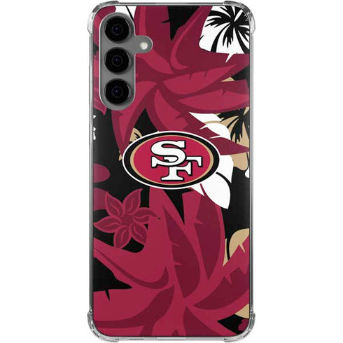 NFL San Francisco 49ers Tropical Print Galaxy S24 Plus Clear Case